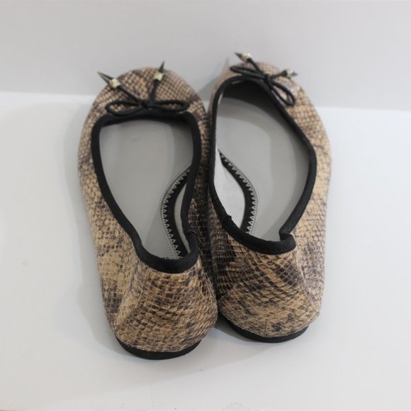 SAM EDELMAN Circus Snakeskin Print Ballet Flats - Picture 7 of 8
